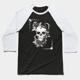 Skull with snakes and roses Baseball T-Shirt